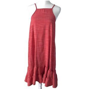 143 Story By Line Up Dress Womens Large Tiered Ruffled Hem Halter Neckline